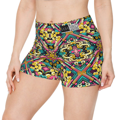 Neon Pop Art Revival Pop Culture Retro Women's Shorts - 8404 Design-59
