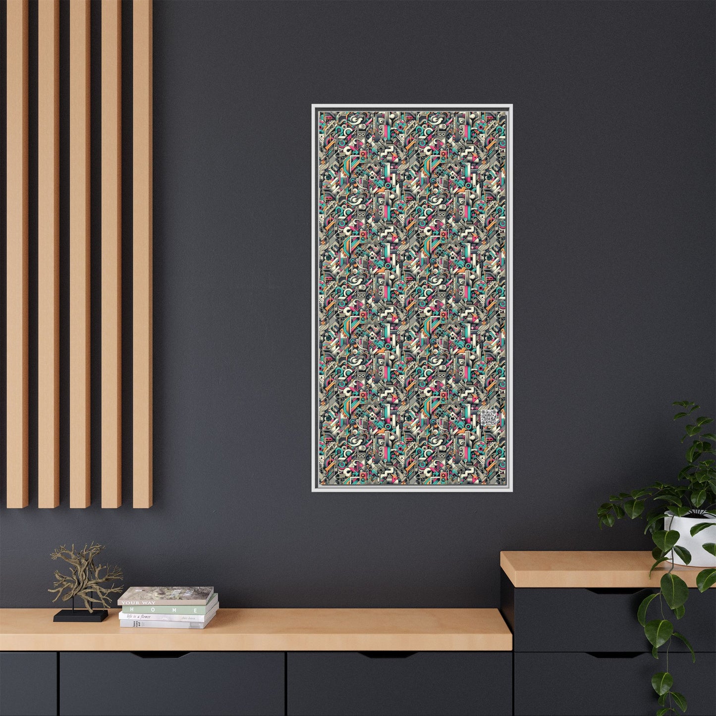 Digital Street Art Urban Street Style Matte Canvas, Framed (multi-color) - 8404 Design-74 B