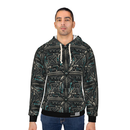 Tech Noir Futuristic Tech Aesthetic with a Dark Twist Pullover Hoodie - 8404 Design-59