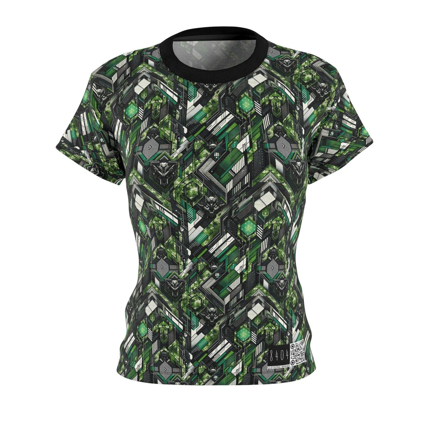 Tech Camo Fusion Tech-Forward Streetwear With a Futuristic Edge Women's Cut & Sew Tee - 8404 Design-58