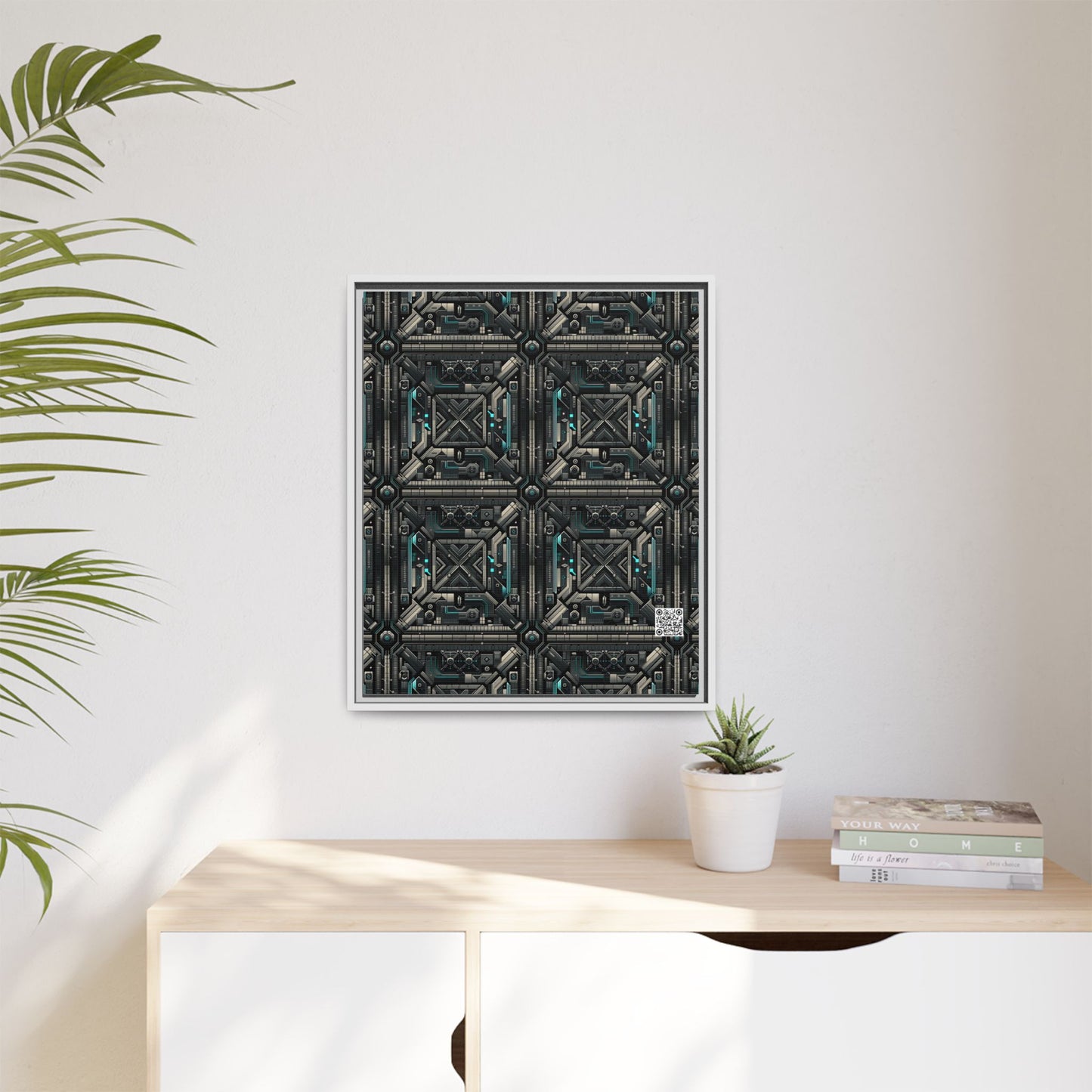 Tech Noir Futuristic Tech Aesthetic with a Dark Twist Matte Canvas, Framed (multi-color) - 8404 Design-59 B