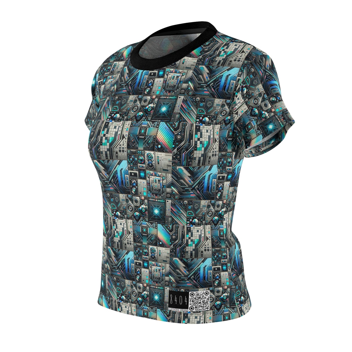 Tech-Infused Futurism Sleek Tech Edge Women's Cut & Sew Tee - 8404 Design-48