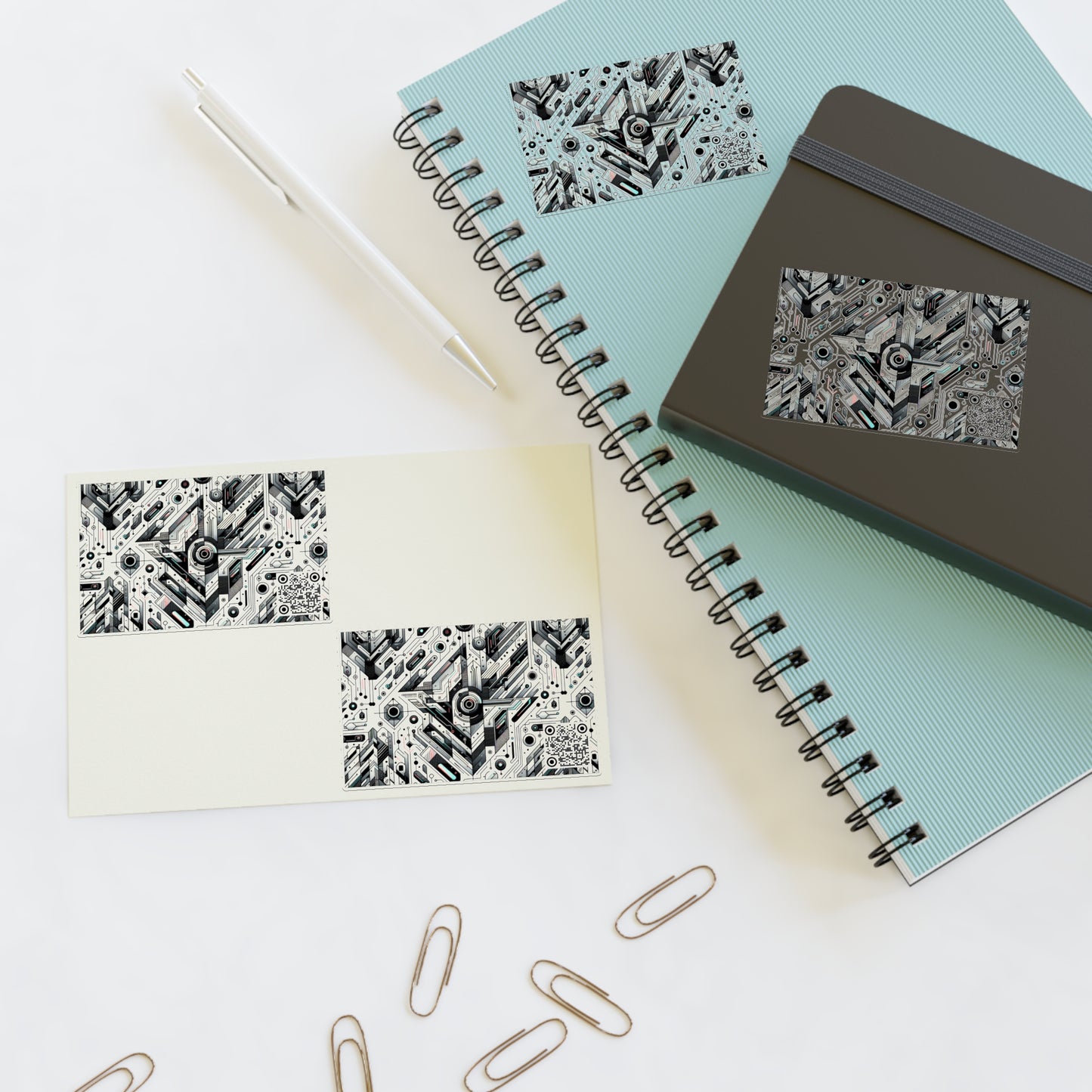 Tech-Infused Streetwear Tech-Forward Minimalism Sticker Sheets - 8404 Design-51