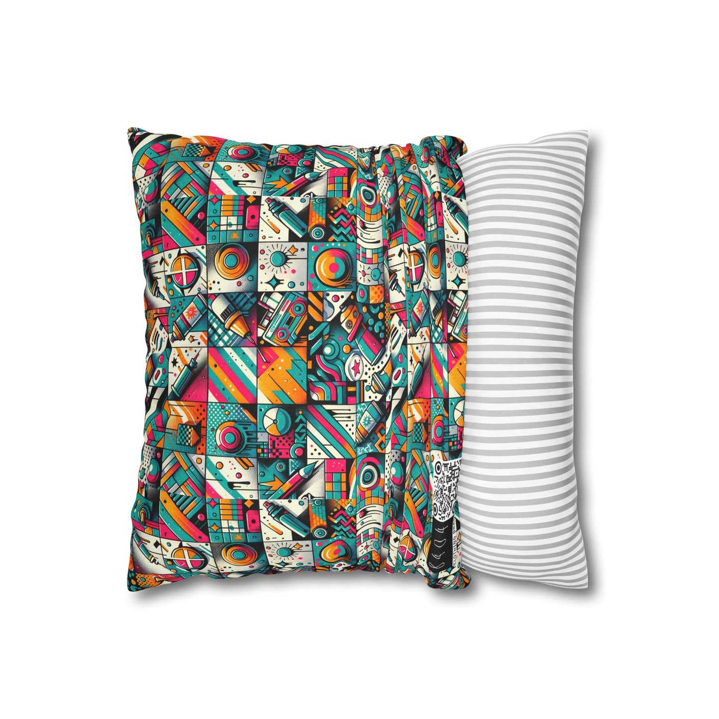 Graffiti Fusion Modern Street Art Fusion Spun Polyester Square Pillowcase - 8404 Design-58