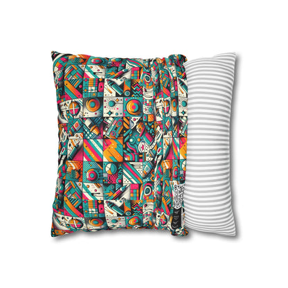 Graffiti Fusion Modern Street Art Fusion Spun Polyester Square Pillowcase - 8404 Design-58