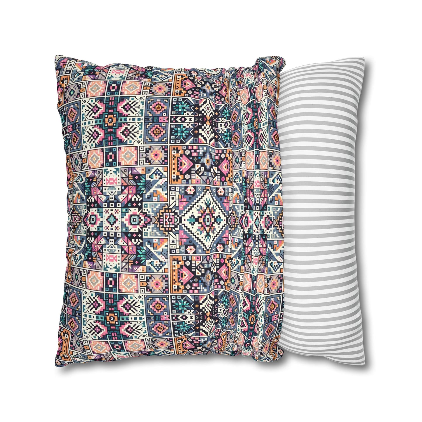 Spun Polyester Square Pillowcase - 8404 Design-02