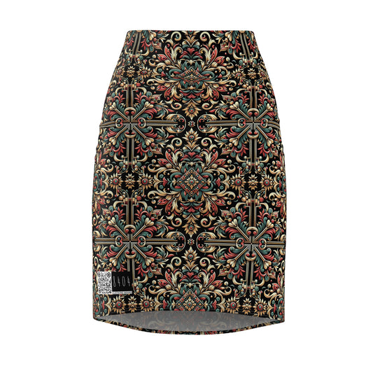 Streetwear Renaissance Artistic Clash of Old and New Women's Pencil Skirt - 8404 Design-46