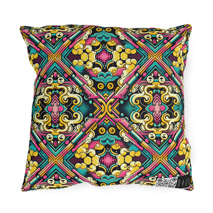 Neon Pop Art Revival Pop Culture Retro Outdoor Pillow - 8404 Design-59