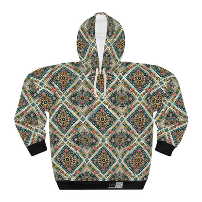 Cultural Fusion Tech Blend of Cultural Heritage With Tech-Inspired Elements Pullover Hoodie - 8404 Design-64