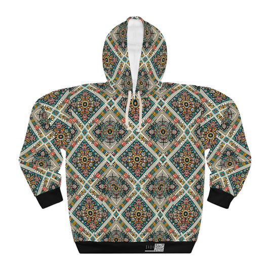 Cultural Fusion Tech Blend of Cultural Heritage With Tech-Inspired Elements Pullover Hoodie - 8404 Design-64