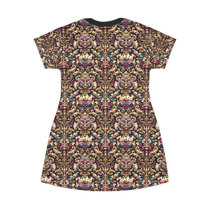 Digital Renaissance Modern Baroque Fusion T-Shirt Dress - 8404 Design-53