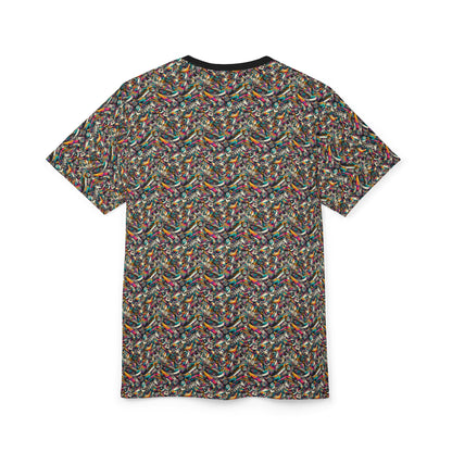 Urban Graffiti Fusion Eclectic Street Art Meets Modern Tech Culture Unisex Cut & Sew Tee - 8404 Design-55