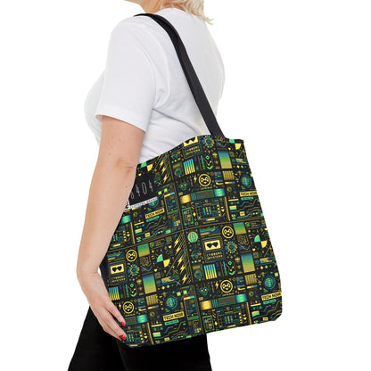 Digital Dystopia Tech Noir Tote Bag - 8404 Design-57