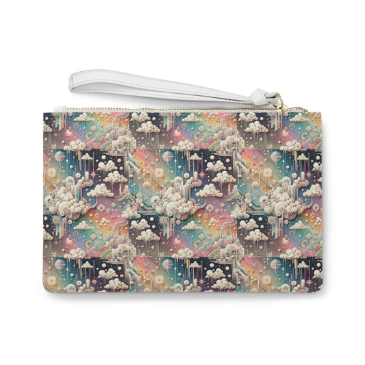 Digital Dreamland Whimsical and Nostalgic Streetwear With a Digital Twist Clutch Bag - 8404 Design-52