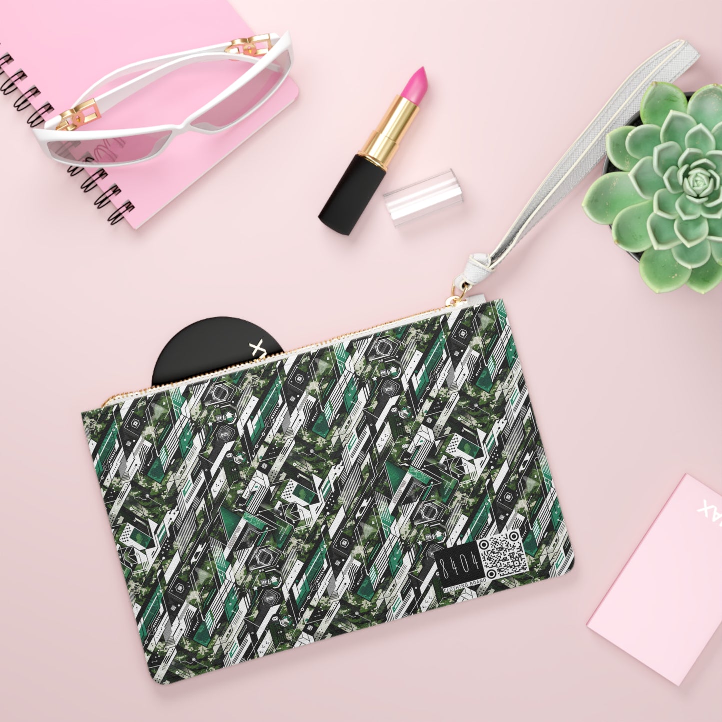 Tech Camo Fusion Tech-Forward Streetwear With a Futuristic Edge Clutch Bag - 8404 Design-63