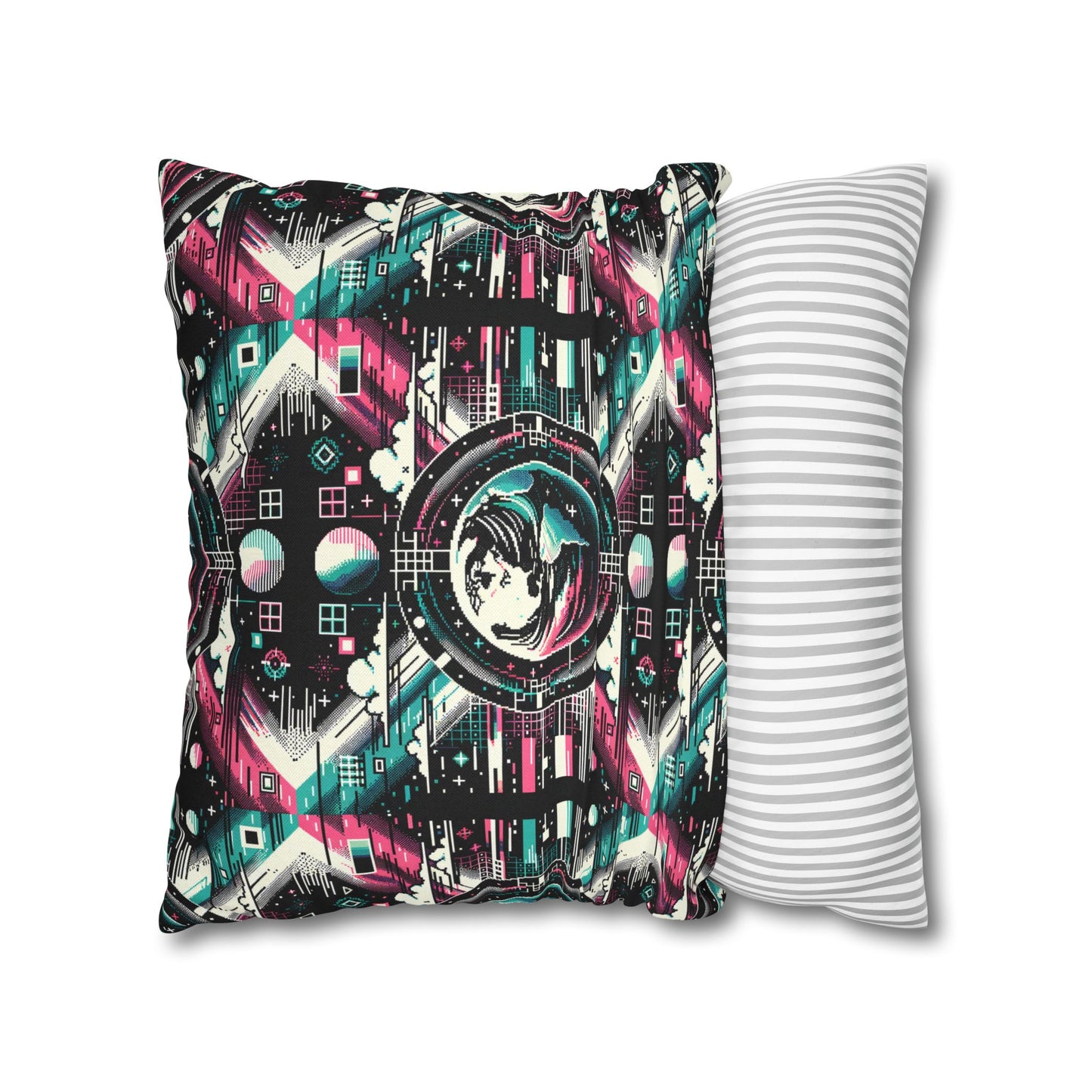 Digital Artistry Digital-native Streetwear Spun Polyester Square Pillowcase - 8404 Design-62