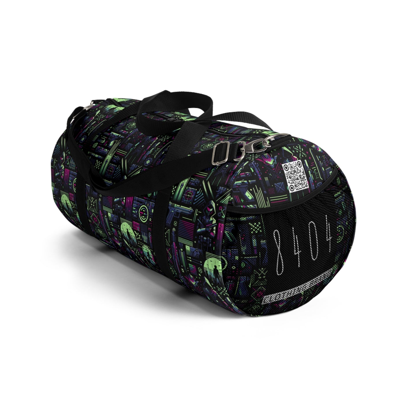 Tech Noir Futuristic Cyberpunk Duffel Bag - 8404 Design-63