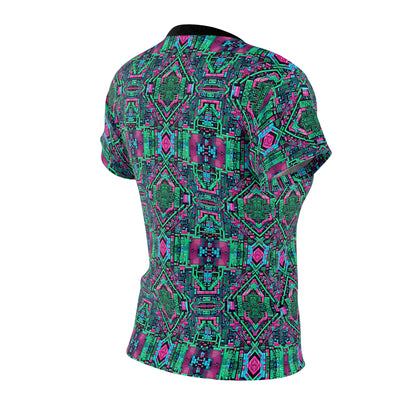 Digital Glitch Vibes Tech-Inspired Streetwear Women's Cut & Sew Tee - 8404 Design-71