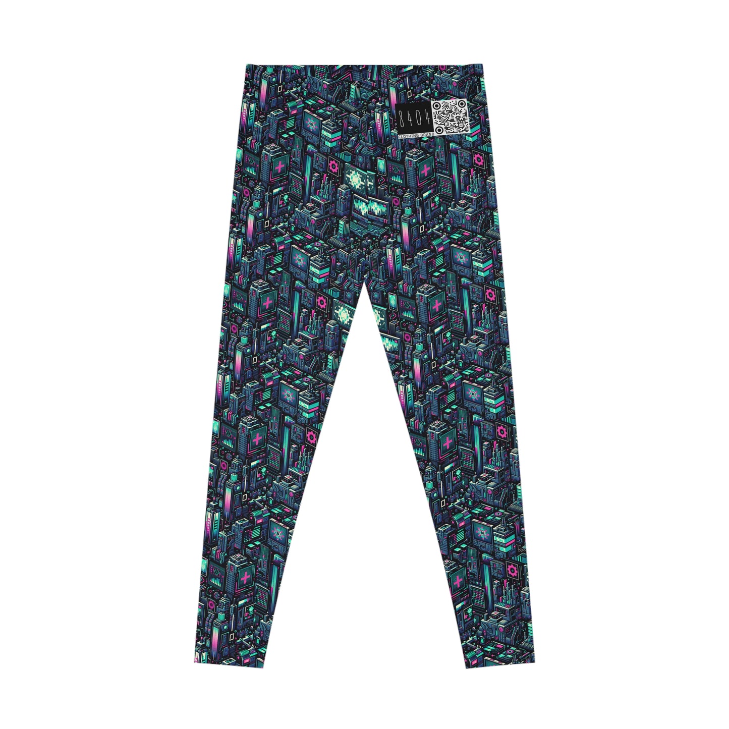 Digital Rebellion Tech-Inspired Streetwear Stretch Leggings - 8404 Design-58