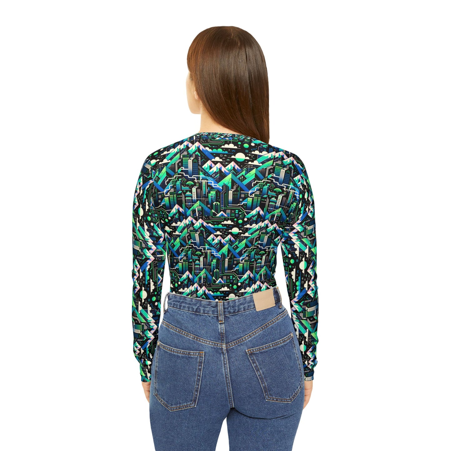 Digital Adventure Graphics Digital Explorer Women's Long Sleeve V-Neck Shirt - 8404 Design-55