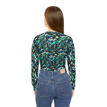 Digital Adventure Graphics Digital Explorer Women's Long Sleeve V-Neck Shirt - 8404 Design-55
