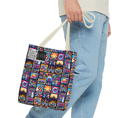 Digital Pop Culture Mashup Maximalist Pop Tote Bag - 8404 Design-52