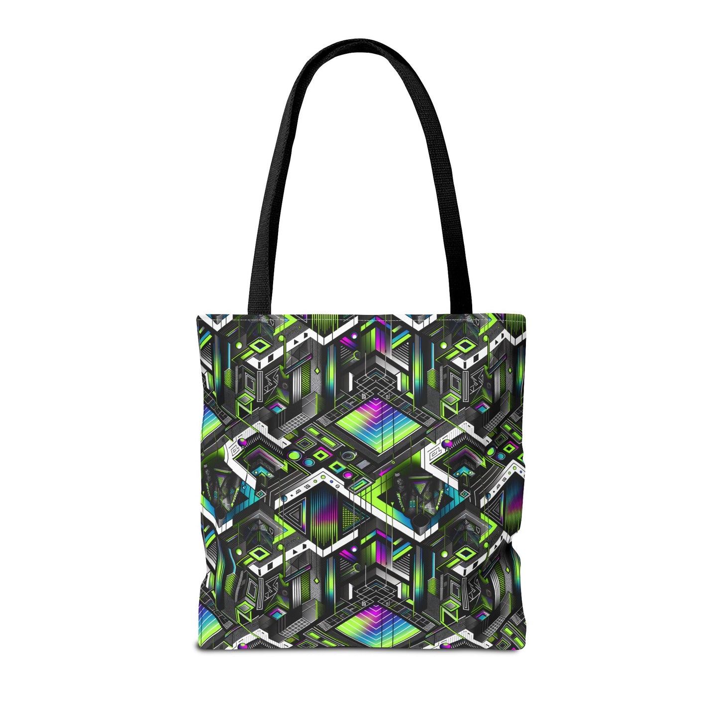 Retro Futurism Graphics Tech-Forward Streetwear Tote Bag - 8404 Design-52