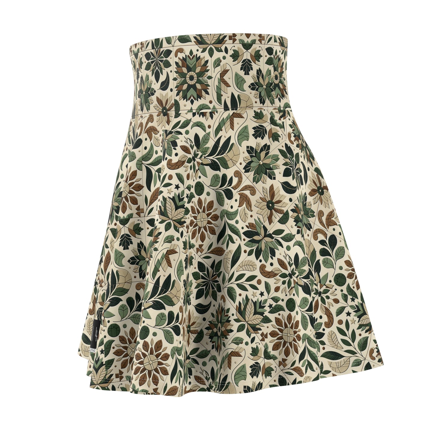 Streetwear Sustainability Environmentally Conscious Streetwear with a Natural Aesthetic Women's Skater Skirt - 8404 Design-56