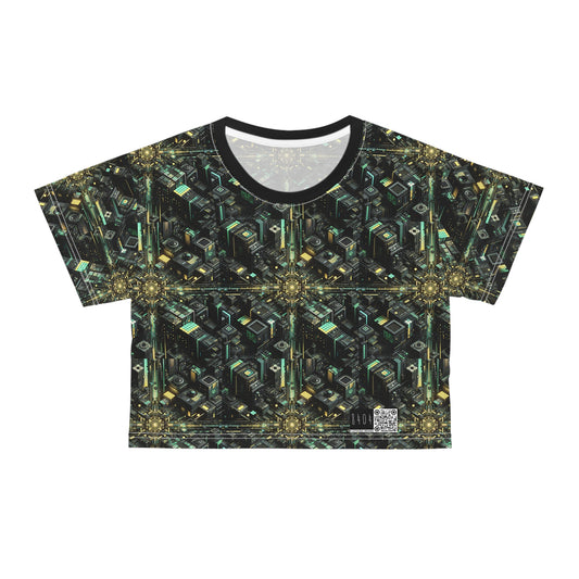 Tech Noir Graphics Tech-Inspired Streetwear Crop Tee - 8404 Design-66