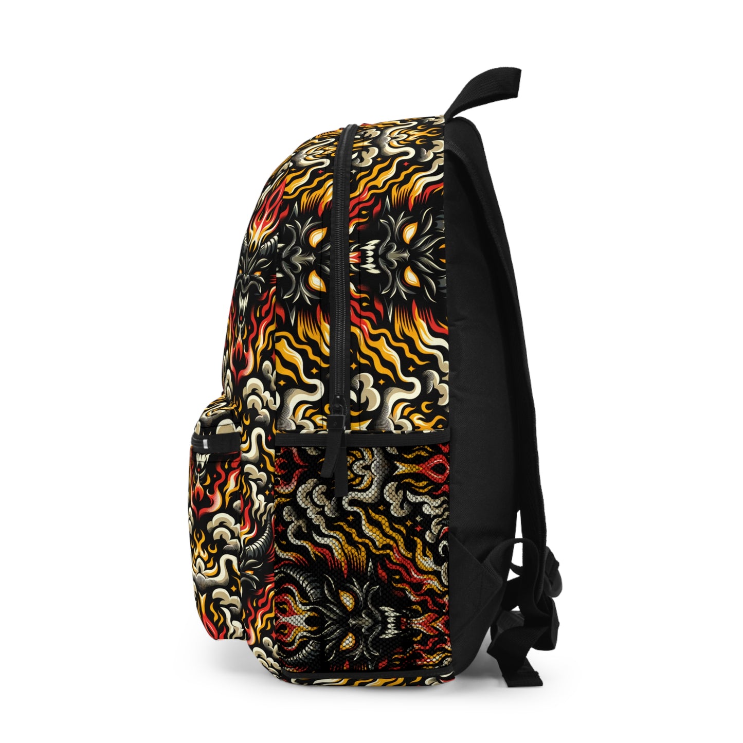 Flame Graphics Maximalist Streetwear Backpack - 8404 Design-59