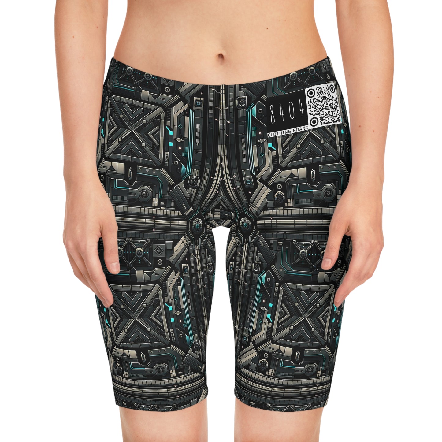 Tech Noir Futuristic Tech Aesthetic with a Dark Twist Women's Bike Shorts - 8404 Design-59