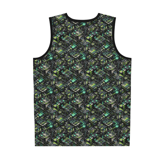 Tech-Infused Graphics Tech-Forward Streetwear Basketball Jersey - 8404 Design-47