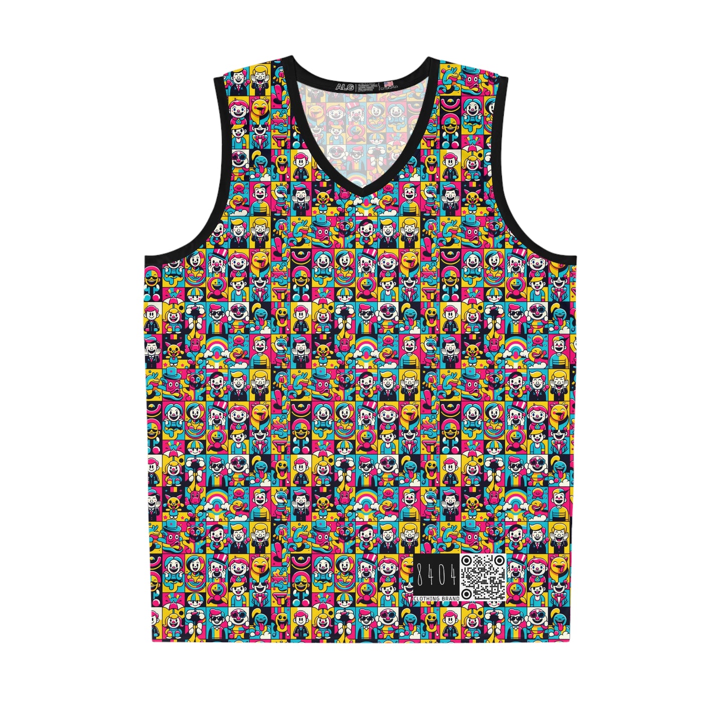 Neon Pop Playful Pop Culture Mashup Basketball Jersey - 8404 Design-60
