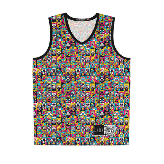 Neon Pop Playful Pop Culture Mashup Basketball Jersey - 8404 Design-60