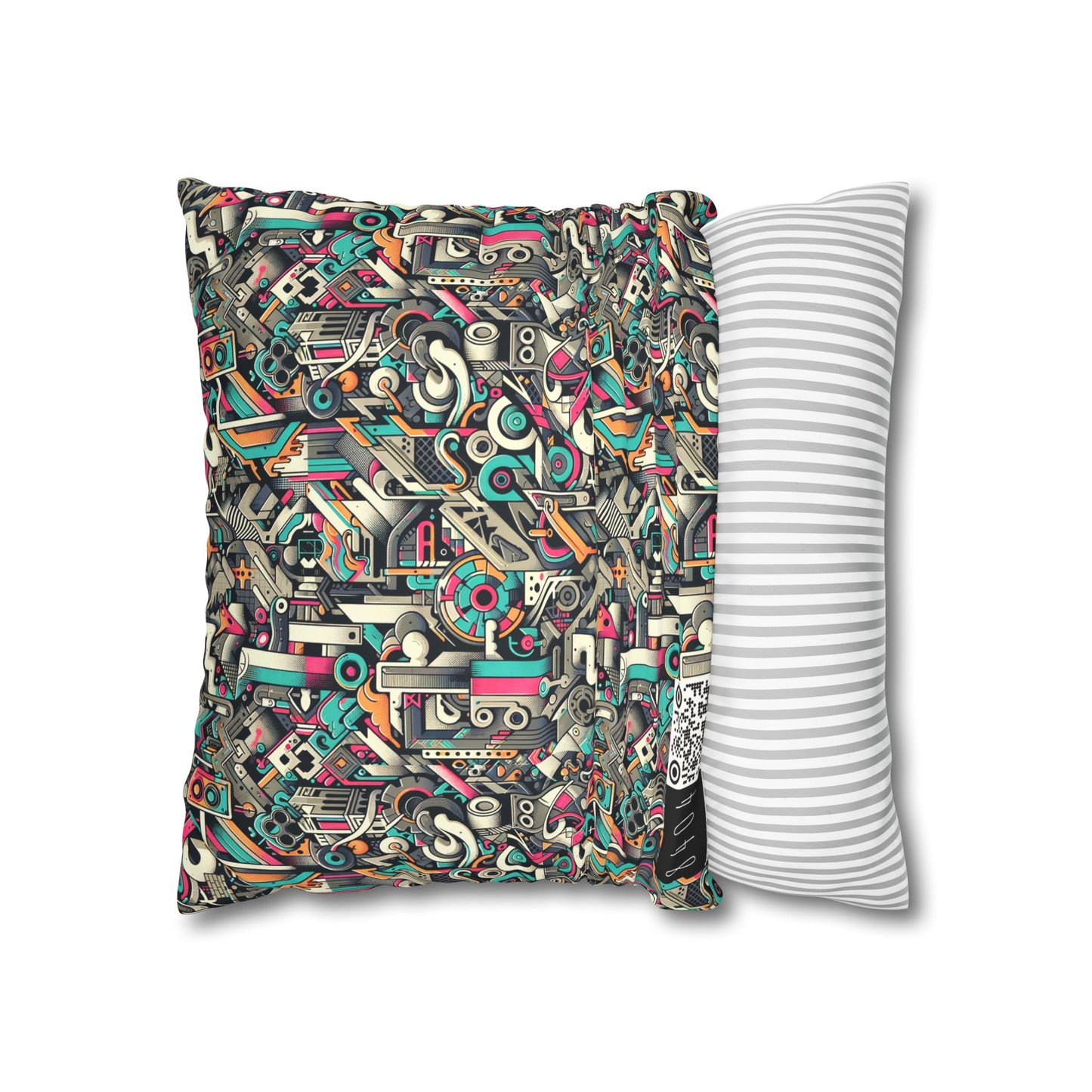 Digital Street Art Urban Street Style Faux Suede Square Pillowcase - 8404 Design-74