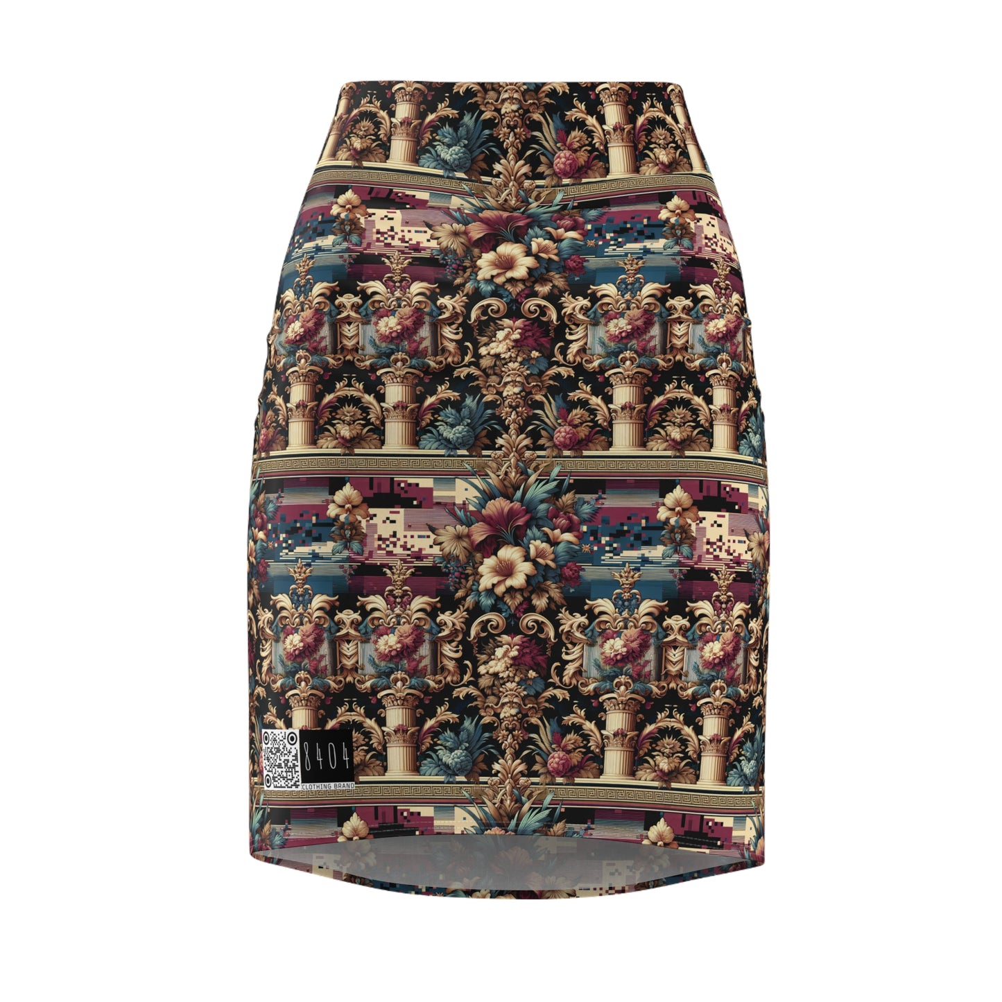 Digital Renaissance Modern Baroque Fusion Women's Pencil Skirt - 8404 Design-58