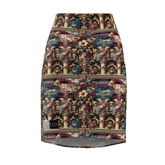 Digital Renaissance Modern Baroque Fusion Women's Pencil Skirt - 8404 Design-58
