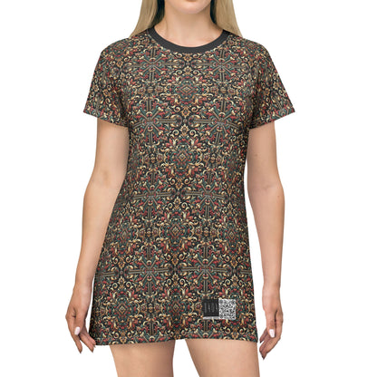 Streetwear Renaissance Artistic Clash of Old and New T-Shirt Dress - 8404 Design-46