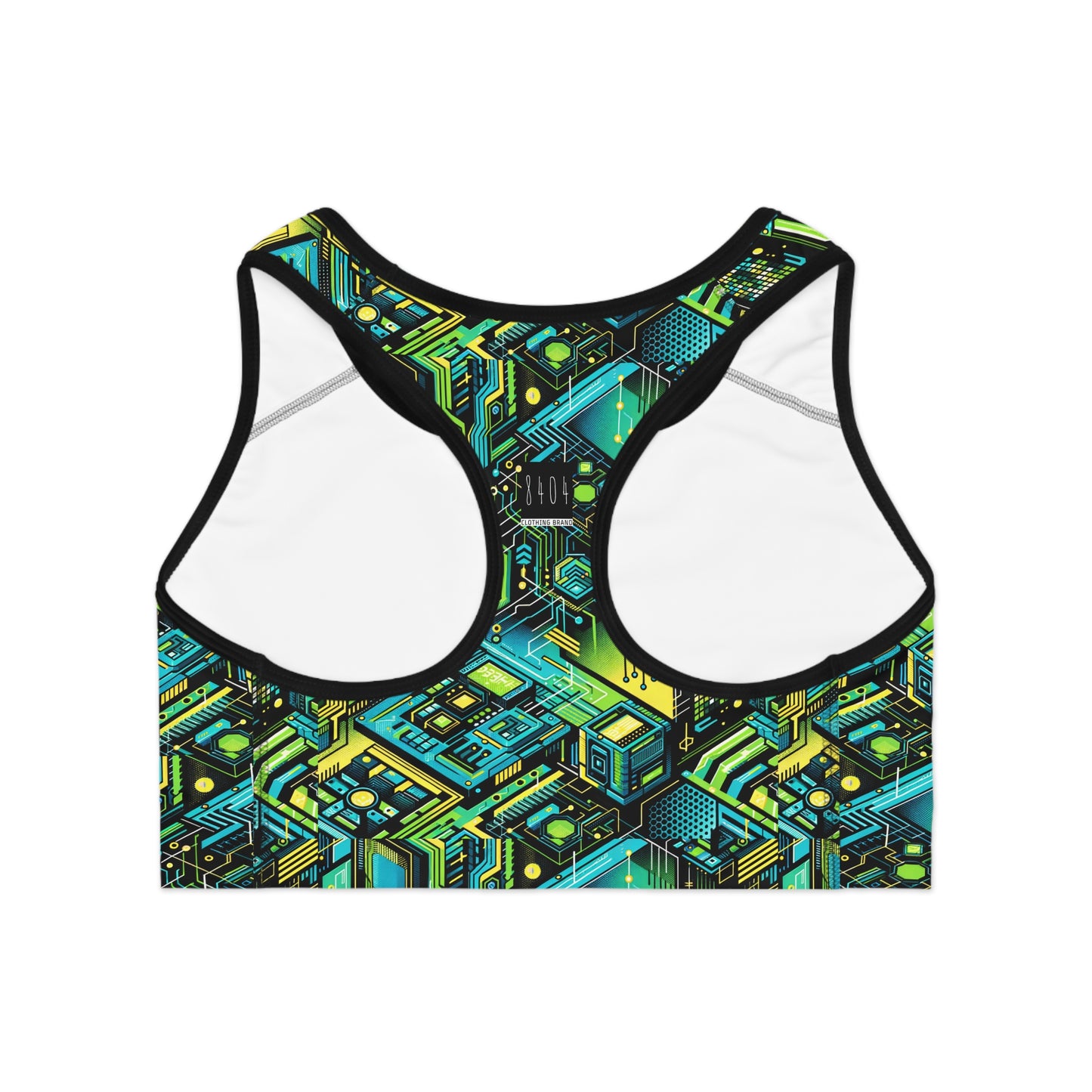 Tech-Infused Neon Tech-Forward Streetwear Sports Bra - 8404 Design-38