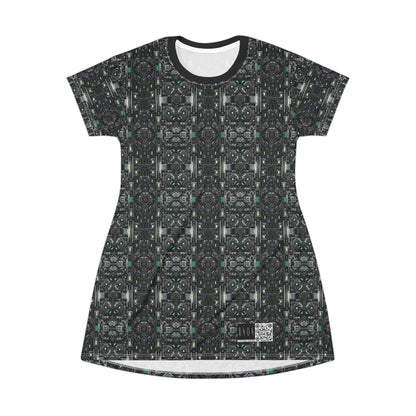 Tech Noir Tech-Forward Minimalism T-Shirt Dress - 8404 Design-52