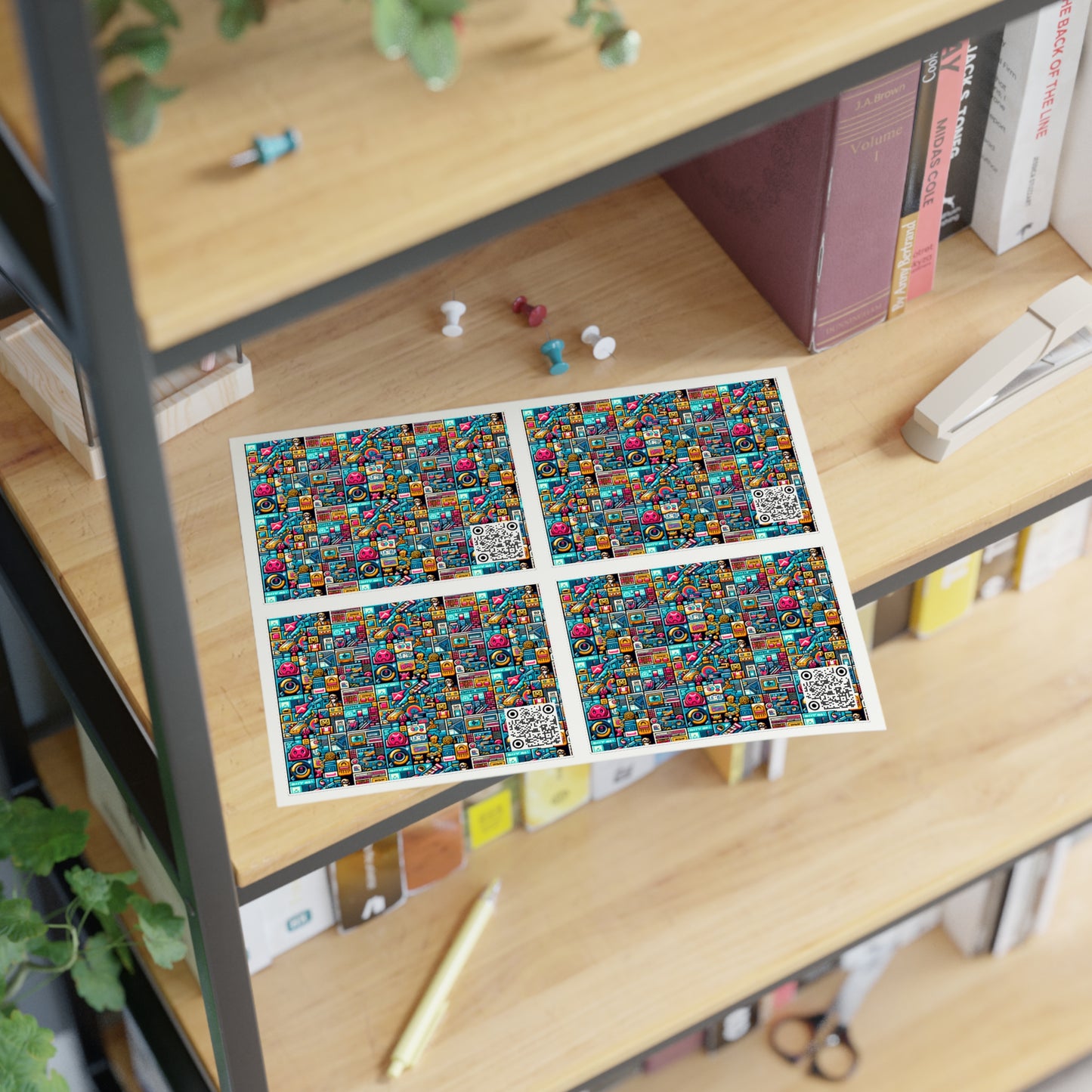 Digital Pop Culture Mashup Maximalist Pop Sticker Sheet - 8404 Design-47