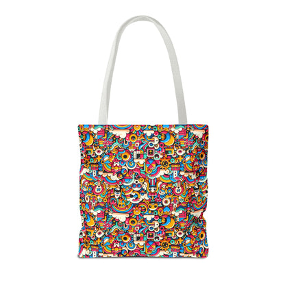 Neon Pop Playful Pop Culture Mashup Tote Bag - 8404 Design-62
