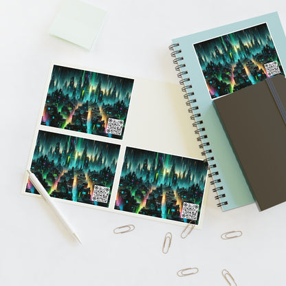 Tech Noir Aesthetics Tech-Forward Urban Dystopia Sticker Sheets - 8404 Design-62