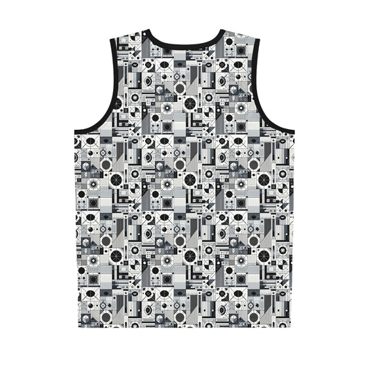 Digital Minimalism Minimalist Tech Basketball Jersey - 8404 Design-65