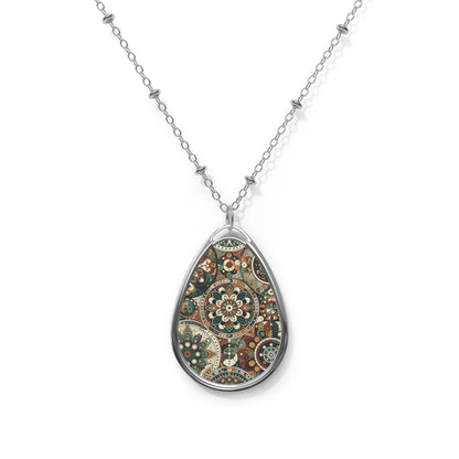 Cultural Artisanal Fusion Cultural Artisanal Streetwear Oval Necklace - 8404 Design-61