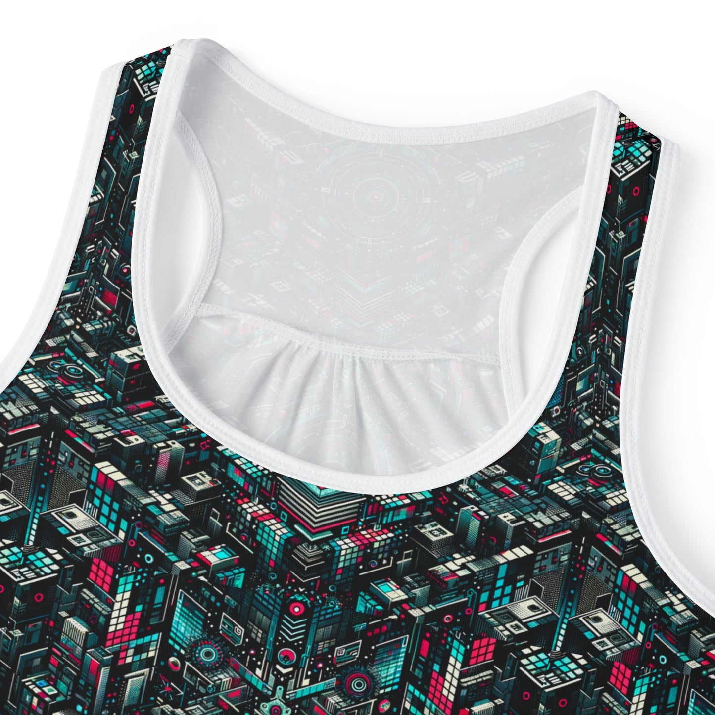 Digital Rebellion Tech-Inspired Streetwear Women's Tank Top - 8404 Design-54