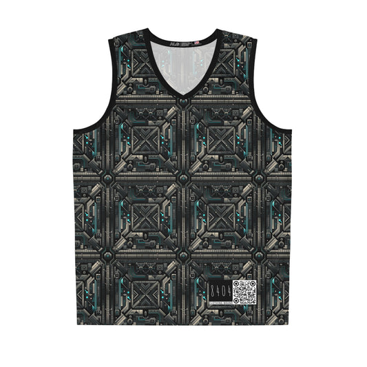Tech Noir Futuristic Tech Aesthetic with a Dark Twist Basketball Jersey - 8404 Design-59