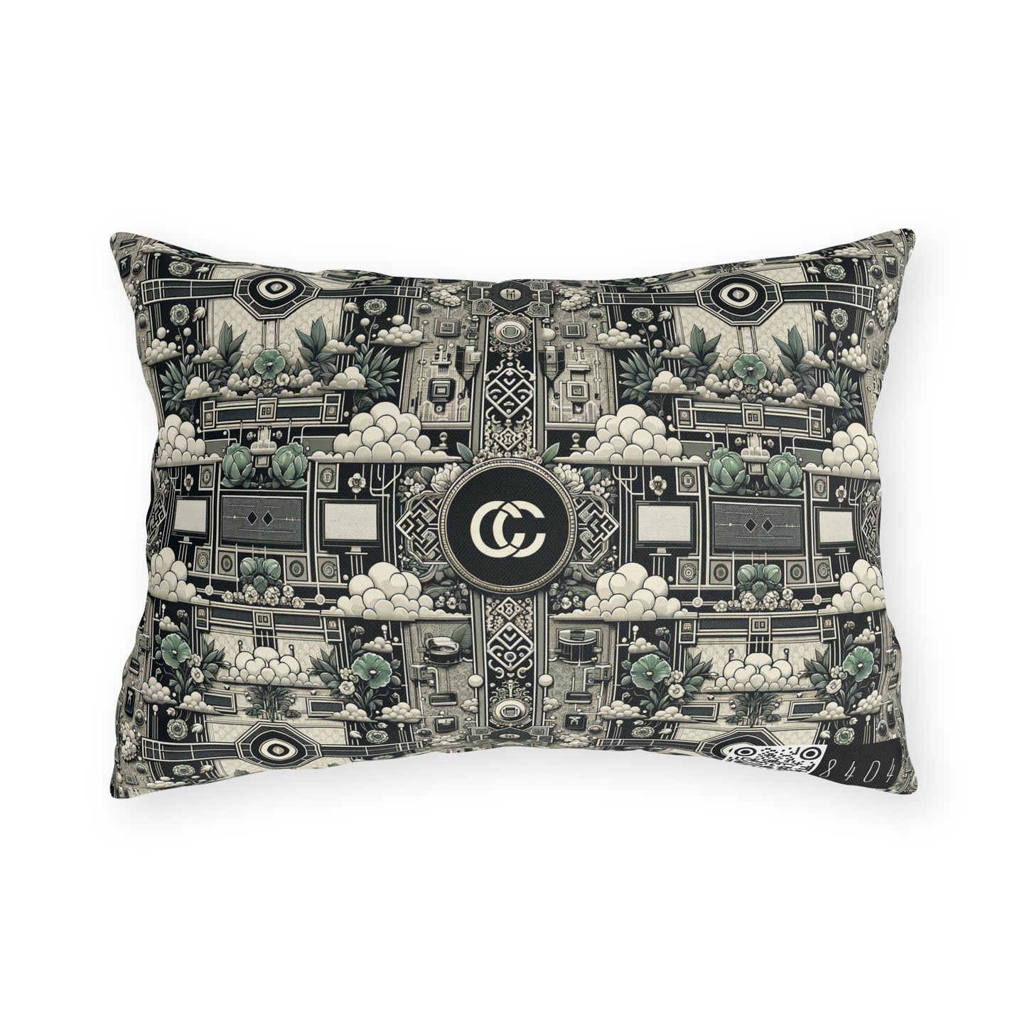 Cyber Garden Party Tech Garden Extravaganza Outdoor Pillow - 8404 Design-54