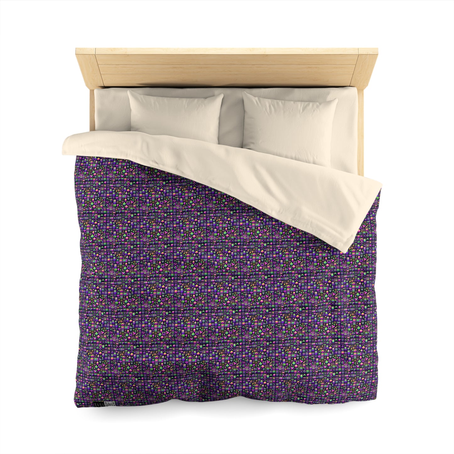 Digital Nostalgia Remix Modern Vintage Fusion Microfiber Duvet Cover - 8404 Design-49