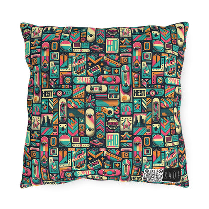 Skate Culture Revival Urban Retro Cool Outdoor Pillow - 8404 Design-61